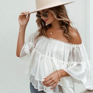 Lovestitch off the shoulder boho top
